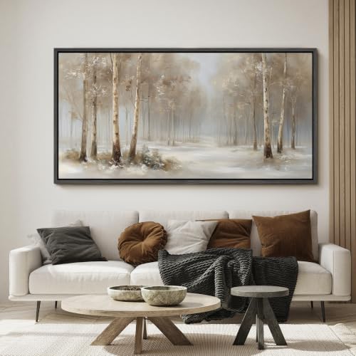 Image of MUDECOR Extra Large Framed Canvas Print Wall Art Birch Art for Living Room