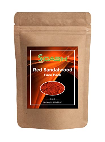 scash 7 Ounce 200gm Gram 100% Natural Pure Red Sandalwood Powder For Face Mask Face Pack Worship Auspicious Occasions