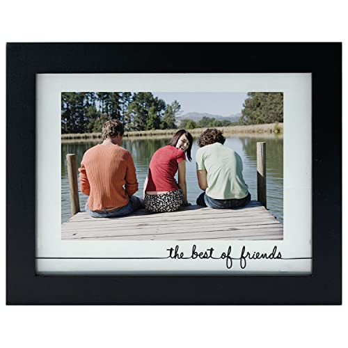 Malden International Designs Rustic Woods Silkscreened Glass Floater 'The Best of Friends' Matted...