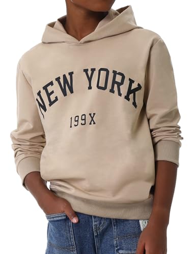 EXARUS 3 Pack Boys Hoodie Letter Print Sweatshirt Kids Hooded Pullover Graphic Long Sleeve Teen Casual School 6-14Y3