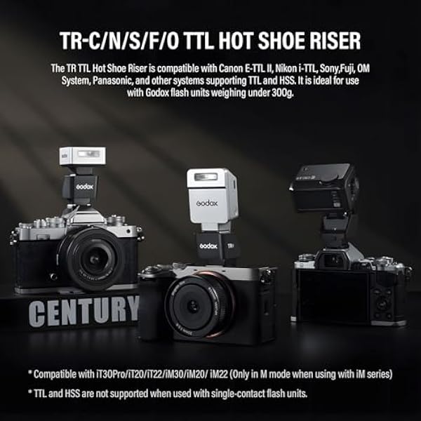 Godox TR-F TR F Увеличение высоты для TTL слайдера камеры Совместим с Godox IM20 IM30 IT20-F IT30-F Совместим с ZENIKO ZF04 ZF08 для вспышки камеры Fuji