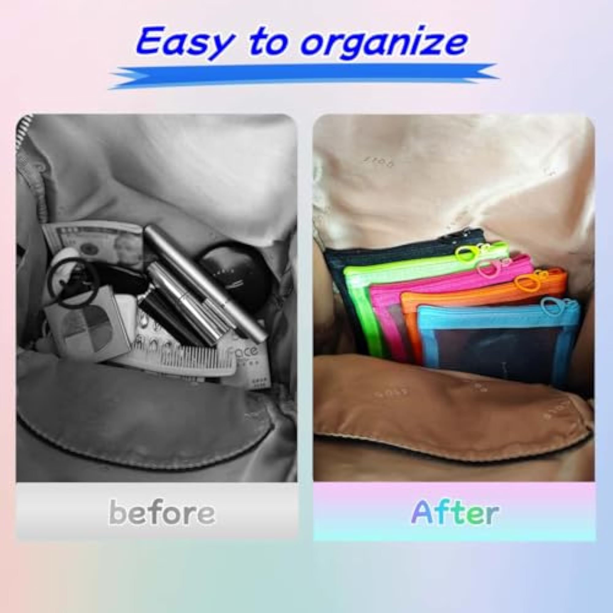 5 Pack Small Mesh Pencil Pouches, Travel Organizer