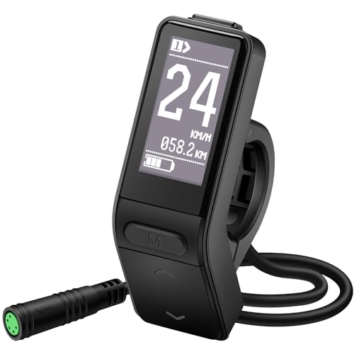 E-Mangue 5 Pin Female Ebike LCD Display SW102 for Bafang BBS01B BBS02B BBSHD Mid Drive Motor, 0-9 Pedal Assist Levels eBike Computer Display with UART Protocol