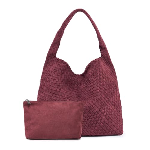 Image of MELOLILA Large Woven Tote Bag for Women Weave Purse Woven Leather Handbag