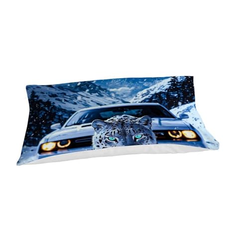 Housse de couette léopard des neiges en microfibre de qualité - 7