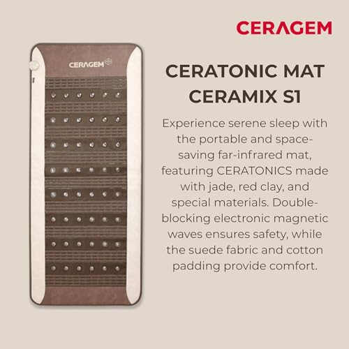 Image of CERAGEM Ceramix S1 Ceratonic Mat | Radiant Far Infrared Heat Therapy Mat for Improved Sleep, Circulation, and Pain Relief | Made with Healthful Loess and Serpentine Jade