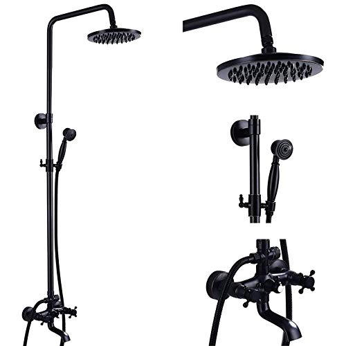Black Friday - 70% OFF Wall Mounted Oil Rubbed Bronze Bathroom Rainfall Shower Faucet System Set Mixer 8-Inch Round Head Double Knobs Cross 2Handle Bathroom Bathtub Hand Spray Tub Tap Bathroom Fixtures Buy 1 get 1 Wall Mounted Oil Rubbed Bronze Bathroom Rainfall Shower Faucet System Set Mixer 8-Inch Round Head Double Knobs Cross 2Handle Bathroom Bathtub Hand Spray Tub Tap Bathroom Fixtures
