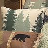 Black Bear Log Cabin Accent Pillow
