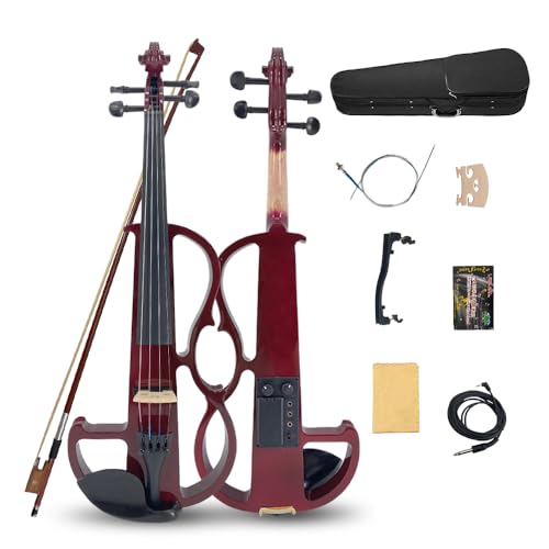 Violon électrique silencieux 4/4 fixations ébène pour performance