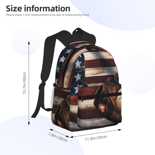 Sac à dos pour ordinateur décontracté avec motif drapeau américain - 4