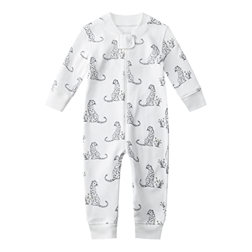Image of Owlivia Organic Cotton Baby Boy Girl Zip up Sleep 'N Play Pjs, Footless, Long Sleeve