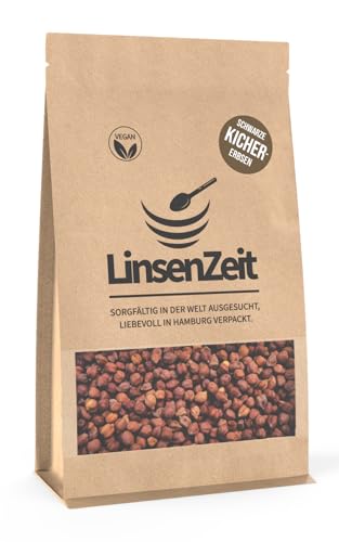 LinsenZeit - Schwarze Kichererbsen 600g - Kala Chana – Chickpeas - Einzigartige Proteinquelle – Vegan, ohne Zusatzstoffe & Premium Qualität