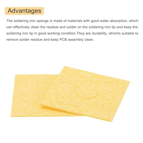Image of MECCANIXITY 15PCS Soldering Sponge 60 x 60mm Square with Holes Deep Cleaning Pad Welding Tip Iron Replacement for Cleaning Soldering Iron 2mm Natural Thickness 11mm Water Absorption Thickness