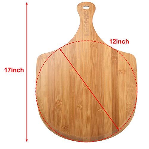 image for LX LERMX Pizza Peel, Premium Bamboo Pizza Spatula Paddle Cutting Board
