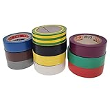 TSKDKIT 10 Stück 10m Isolierband Farbiges Klebeband 15mm Isolierbänder Klebeband Bunt Isolieren Bänder Klebebänder zum Basteln