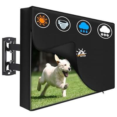 Zettum Outdoor TV Cover 75 Inch – 600D Waterproof Weatherproof TV Protector with Zipper for 70–75 Inch Flat Screen TVs, Heavy Duty Enclosure for Outside Use