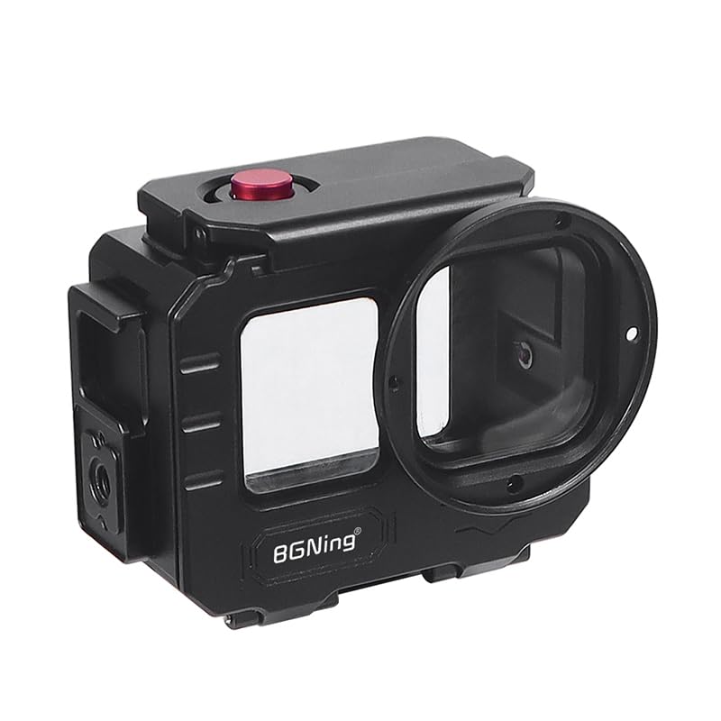 BGNing Aluminum Alloy 80m Waterproof Housing Case Diving Case for 12 11 10 9 Action Camera Underwater Vlog Shell Protective Frame (Standard Combo A)