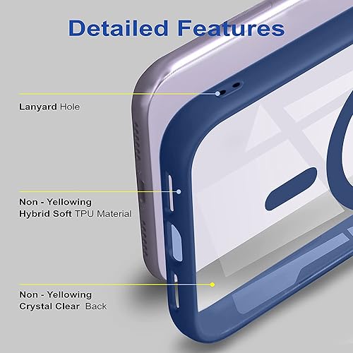 Image of KARWAN️ Hybrid Transparent Samsung Galaxy S24 Back Cover Case Compatibe with Mag-Safe|Shockproof Design |Camera Protection Bump|Transparent Back Cover Case for Samsung Galaxy S24(PC, TPU|Blue Bumper