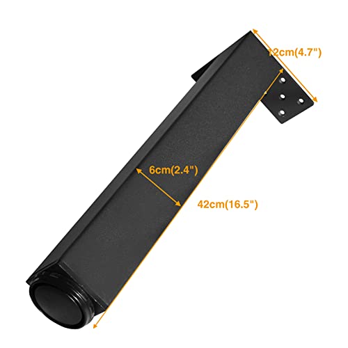 Topsair 16" Metal Furniture Legs With Adjustable Feet 6Cm Square Tube Furniture Legs Iron Desk Legs Coffee Table Legs Bench Legs, Diy Furniture Legs For Side Table, Nightstand, Chair #TOP1