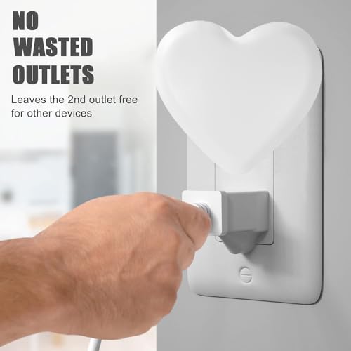 Image of INZU Night Lights Plug into Wall, LED Night Light for Kids, Cute Nightlight with Auto Dusk to Dawn Sensor, LED Nightlight with Soft Warm Light for Bedroom, Nursery, Bathroom, Hallway (White)