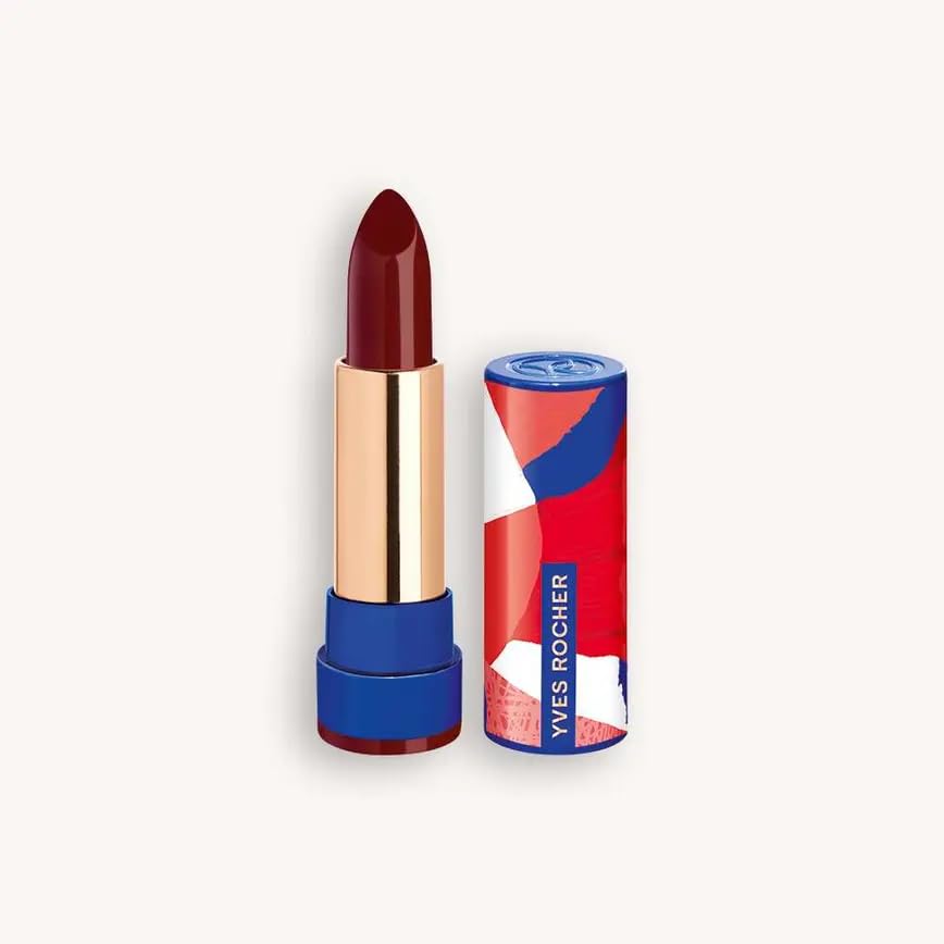 Yves Rocher Lipstick Atlas Rich Color & All-Day Care Nourishing Hydrating Formula Long-Lasting Creamy Texture 21 Blackberry – 3.7g / 0.13oz