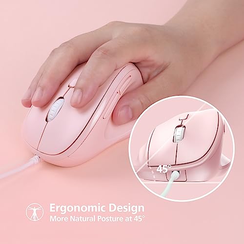 Ratón ergonómico vertical inalámbrico USB Tipo C de 6 botones y DPI ajustable para Windows 4