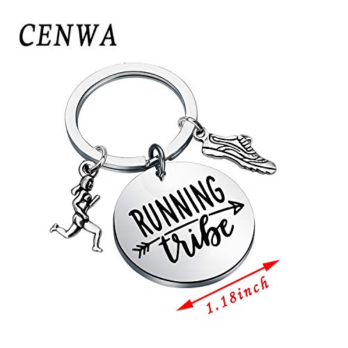 Image of CENWA Cross Country Jewelry Runner Keychain Running Tribe Keychain Group Running Marathon Gift Sole Sister Gift (Running Tribe K)