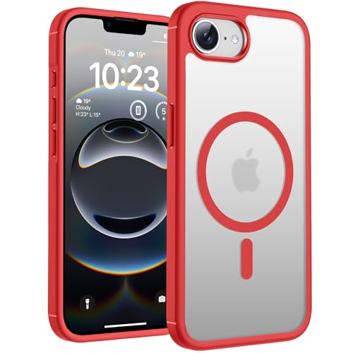 TOCOL for iPhone 16e Case, Compatible with MagSafe, Red