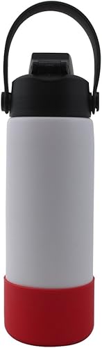 Miniatura 2 de Rojo - Funda protectora de silicona Aquatix para botellas Aquatix con tapa abatible de 21 onzas, cubierta inferior antideslizante, sin BPA y apta