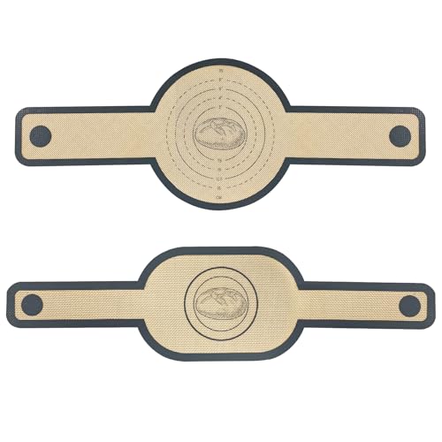 2 Piezas Eslinga de Silicona para Horno Holandés, Alfombrillas para Hornear Con Asas Largas, Accesorios para Hornear Pan (Gris)