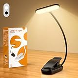 IOHFOI 20 Led Book Light Clip On, USB Rechargeable Reading Light, Eye Caring 3 Color Temperatures, Adjustable Brightness, Portable, Sturdy Clamp Light Suitable for Traveling and People Studying Etc.