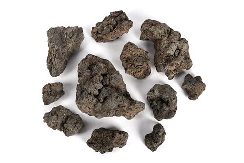Image of LANDEN Black Icelandic Lava Stone Natural Rocks (18lbs, 3~11 inches,11pcs) for Aquariums, Paludariums, Terrariums, Caves and Rocky Peaks, Mountainous Desert Landscapes