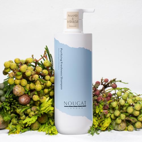 Nougat Purifying Freshness Shampoo, Regrowth & Anti Hair Loss, Hydrating & Strengthening Hair, SLS & Paraben Free, Refresh & Delicate Perfume,Amino Acid Formula, Silicone-Free, Balances Oil and Water