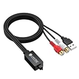 eSynic DAC Convertitore Ottico a RCA 192kHz con Cavo L/R e USB Integrati