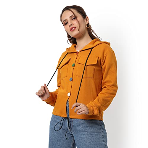 Image of PINACOLADA Women's Colorblock Sweatshirt with Ribbed Hem for Casual Wear | Low-High Neck | Long Sleeve | Button Closure | Cotton Sweatshirt Crafted with Comfort Fit for Everyday Wear
