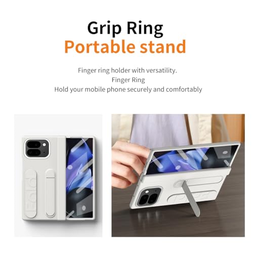 Coque Google Pixel 9 Pro pliable blanc militaire béquille dragonne - 6