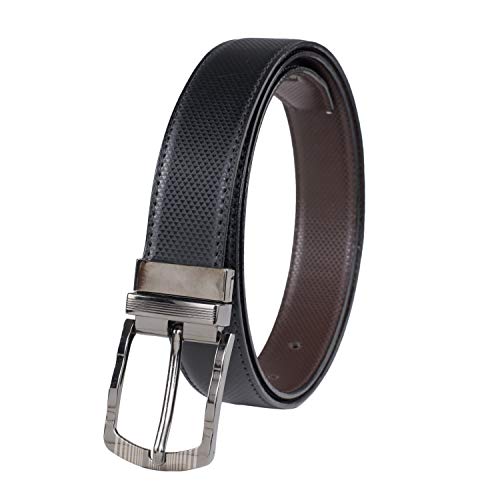 Image of Keviv PU-Leather Formal, Casual & Reversible Belts For Men (Black /Brown) (GB-)