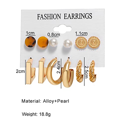 Modern Studs & Hoop Earrings Set of 9