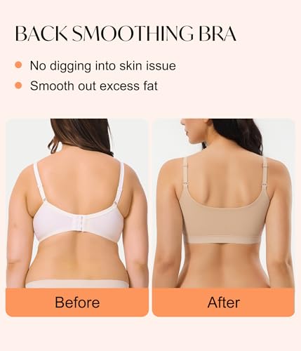 CYDREAM Womens Zip Front Closure Bra Wireless Seamless Comfort Full Coverage Back Smoothing No Underwire Bralettes3