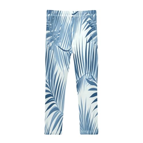 Bolaz Toddler Girls Leggings Printed Yoga Pants Leggings Blue Tree Leaves for Kids2