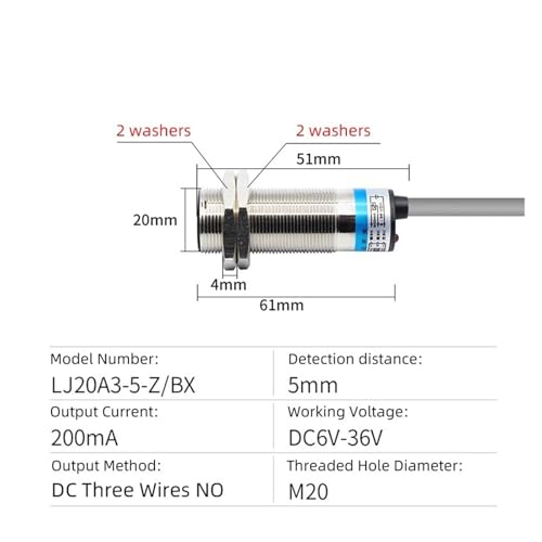 Capteur de proximité inductif 5mm avec filetage M20 robuste