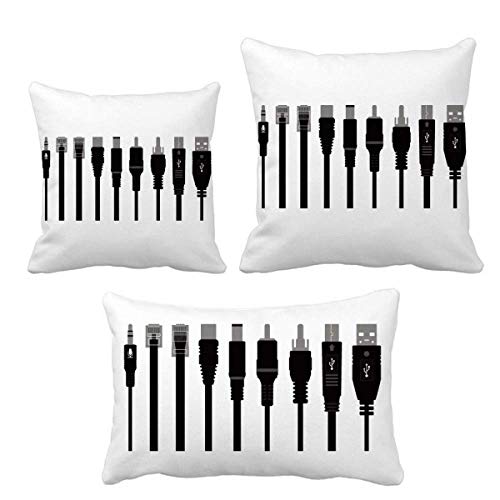 Housse de coussin pour canapé noire DIYthinker anti-tache et facile à laver