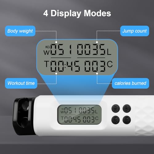 AiQInu Cuerda Saltar Adultos, Comba sin Cuerda, Comba de Saltar con Temporizador y Contador de Calorías, Jumping Rope, Cuerda de Salto Ajustable - Imagen 3