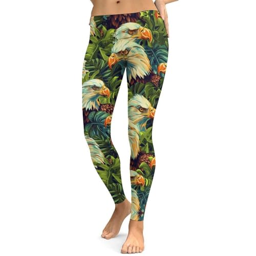 Pantalon de Yoga pour Femme, Motif Oiseaux dessinés à la Main, Leggings d'entraînement, vêtements de Sport Amples, Pantalons décontractés imprimés