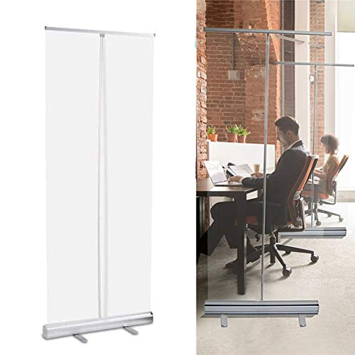DYWOZDP Mampara Protectora Portátil Oficinas Y Trabajo, Roll Up Transparente, Protector contra La Tos, Separador De Ambientes, Pantalla Plegable, Caja De Aluminio,60×160cm