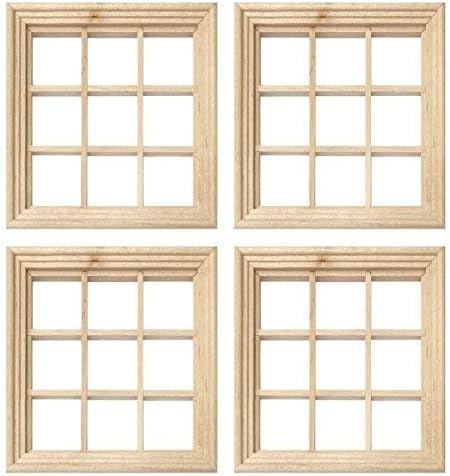 MyTinyWorld 4 x Dolls House Miniature 9 Pane Georgian Windows And Glazing