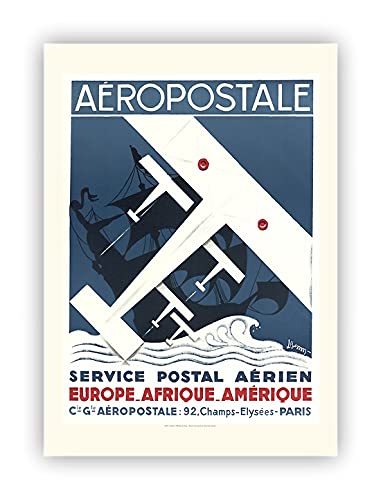 Affiche Air France Aeropostale poster grand format 60x80 Besson retro 1930