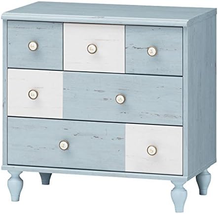 Amazon Frs 7070h Sil Frs 7070h チェスト チェスト 段 リビングチェスト 引き出し 整理タンス おしゃれ 安い かわいい ブルー 幅80cmまで フレンチカントリー フレンチシャビー チェスト タンス オンライン通販