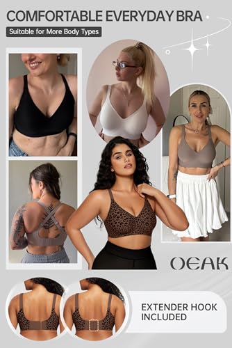 Image of OEAK Women Comfort Jelly Bras Wireless Pushup Convertible Bra | No Underwire,Buttery Soft Bralette,Full Coverage,Tshirt,Support&Lift,Comfortable,Everyday,Smoothing,Racerback