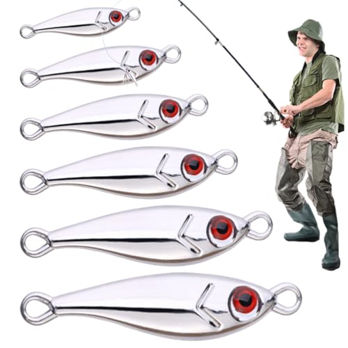 Leurre en métal artificiel jig paillettes yeux 3D pour pêche en ruisseau et mer